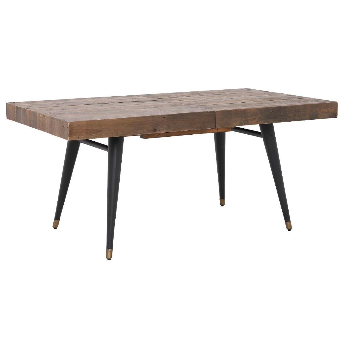 Modi Wooden Extending Dining Table, Dining Bench &amp; 4 x Brown Faux Leather Dining Chairs - Barker &amp; Stonehouse – image 4