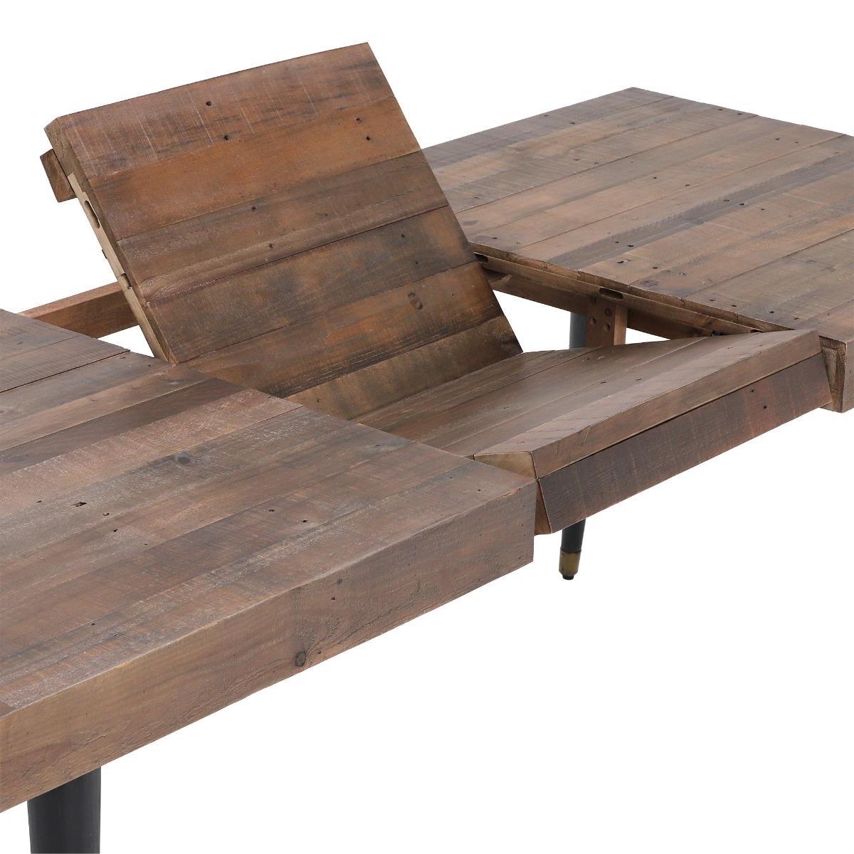 Modi Wooden Extending Dining Table, Dining Bench &amp; 4 x Brown Faux Leather Dining Chairs - Barker &amp; Stonehouse – image 6