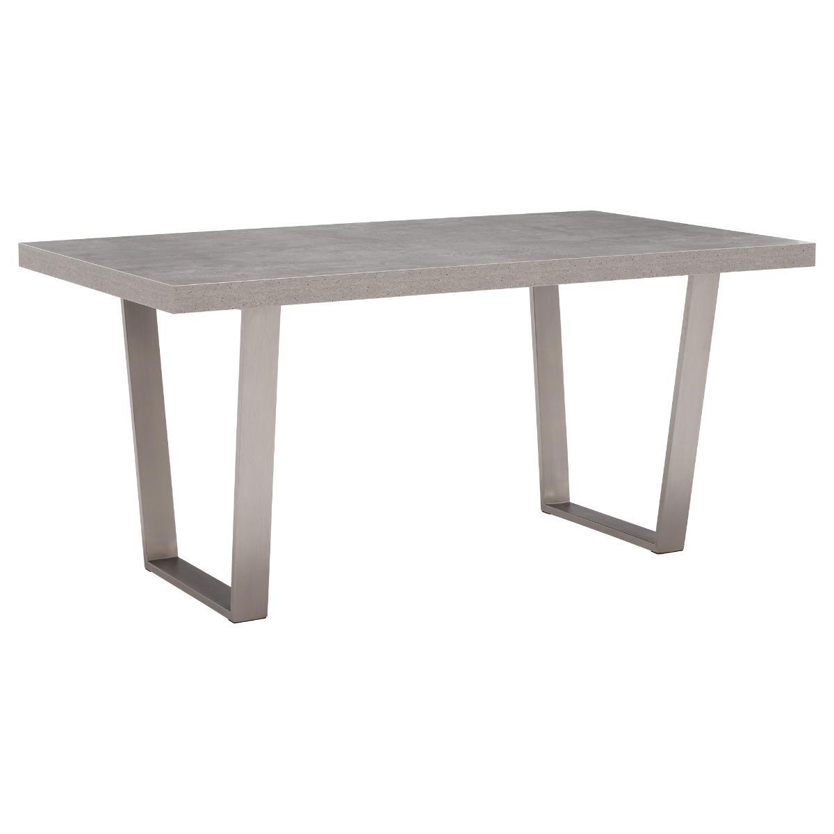 Concrete Effect Dining Table With Stainless Steel Legs - W135 x D80 x H75cm - Barker &amp; Stonehouse – image 2