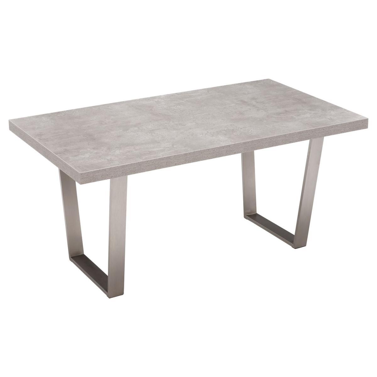 Concrete Effect Dining Table With Stainless Steel Legs - W135 x D80 x H75cm - Barker &amp; Stonehouse – image 4