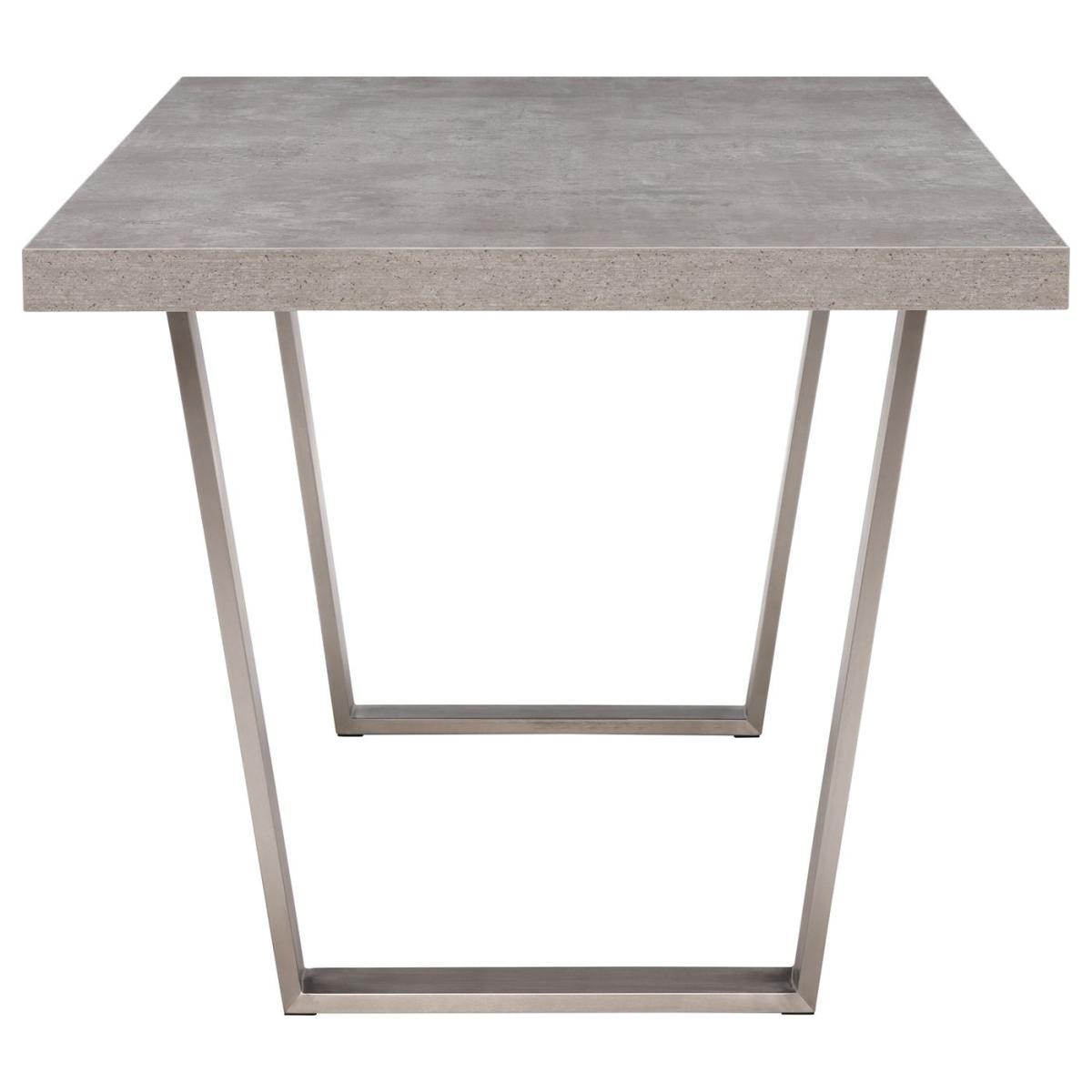 Concrete Effect Dining Table With Stainless Steel Legs - W135 x D80 x H75cm - Barker &amp; Stonehouse – image 6
