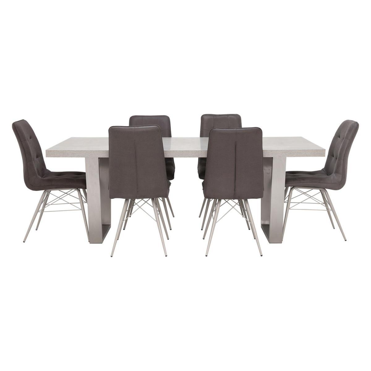 Dining Table With 6 Matching Hix Chairs - Grey - Barker &amp; Stonehouse – image 3