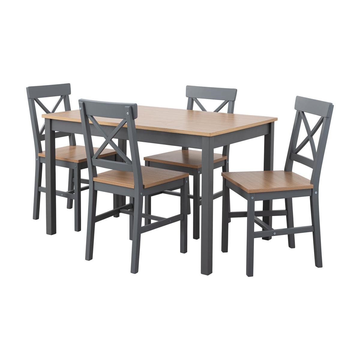 Braxton Dining Table and Chairs Set Grey – image 2