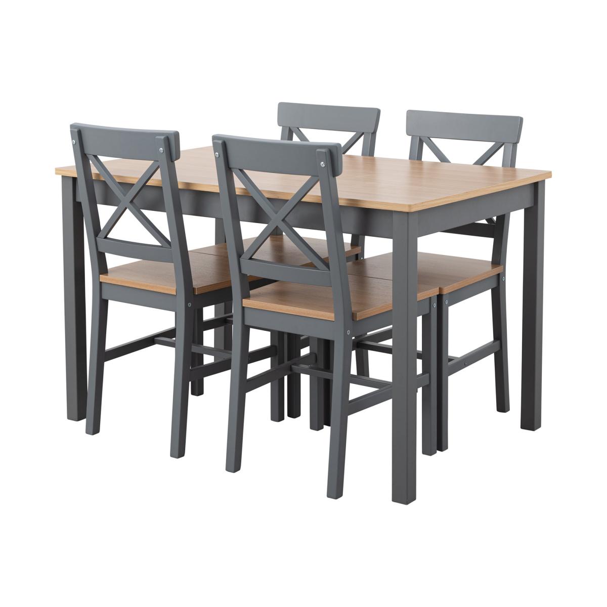 Braxton Dining Table and Chairs Set Grey – image 3
