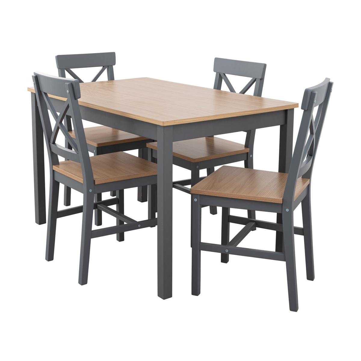 Braxton Dining Table and Chairs Set Grey – image 4