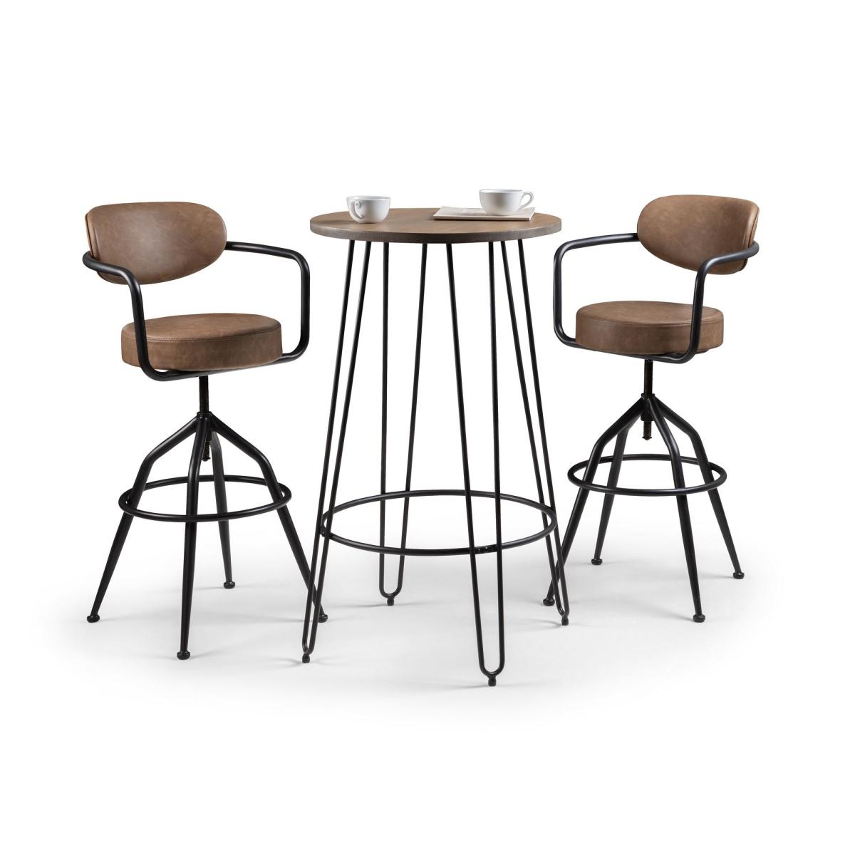 Dalston Dining Table with 2 Barbican Stools Mocha – image 9