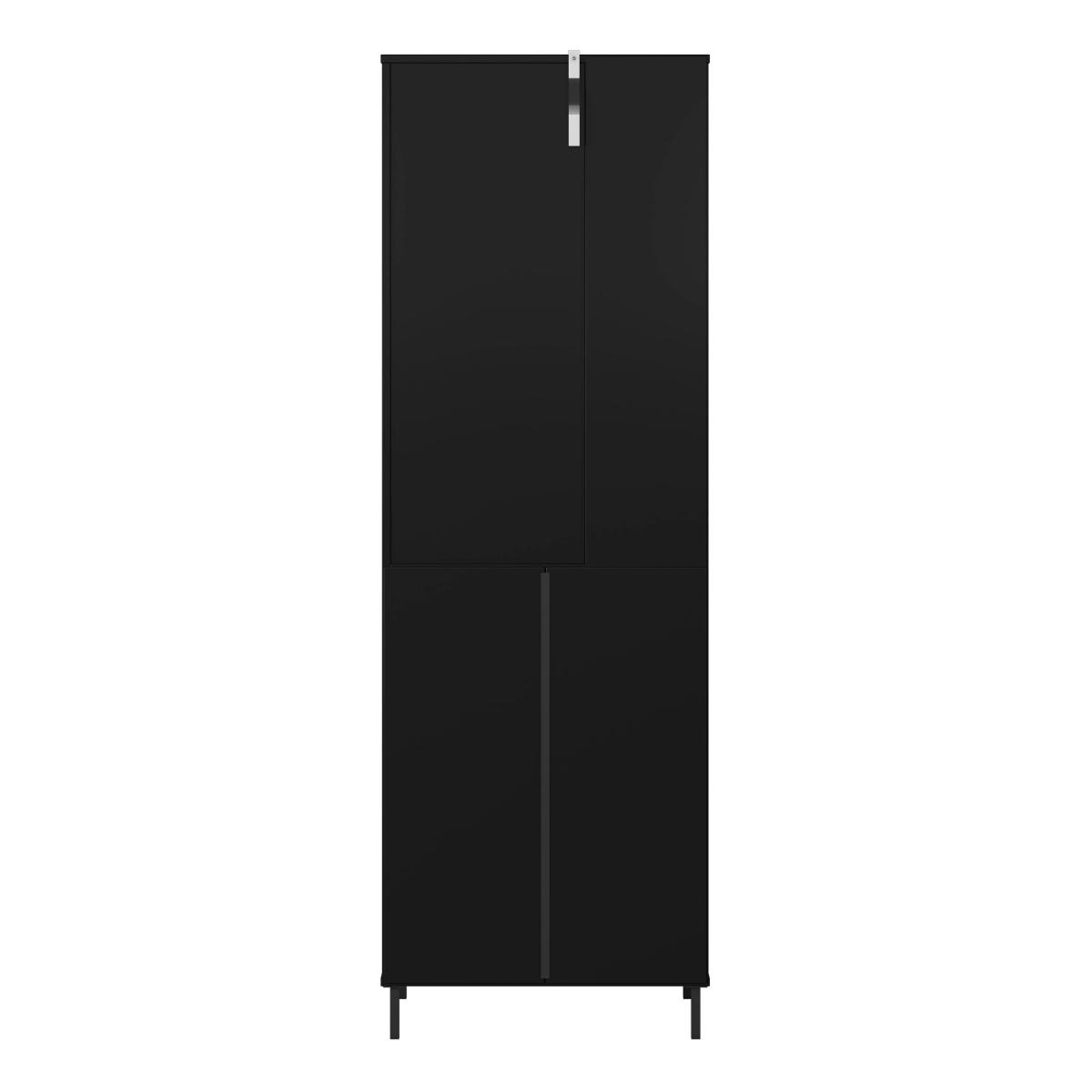 Madrid Wine Rack Black and Acacia Effect Black/Brown – image 5