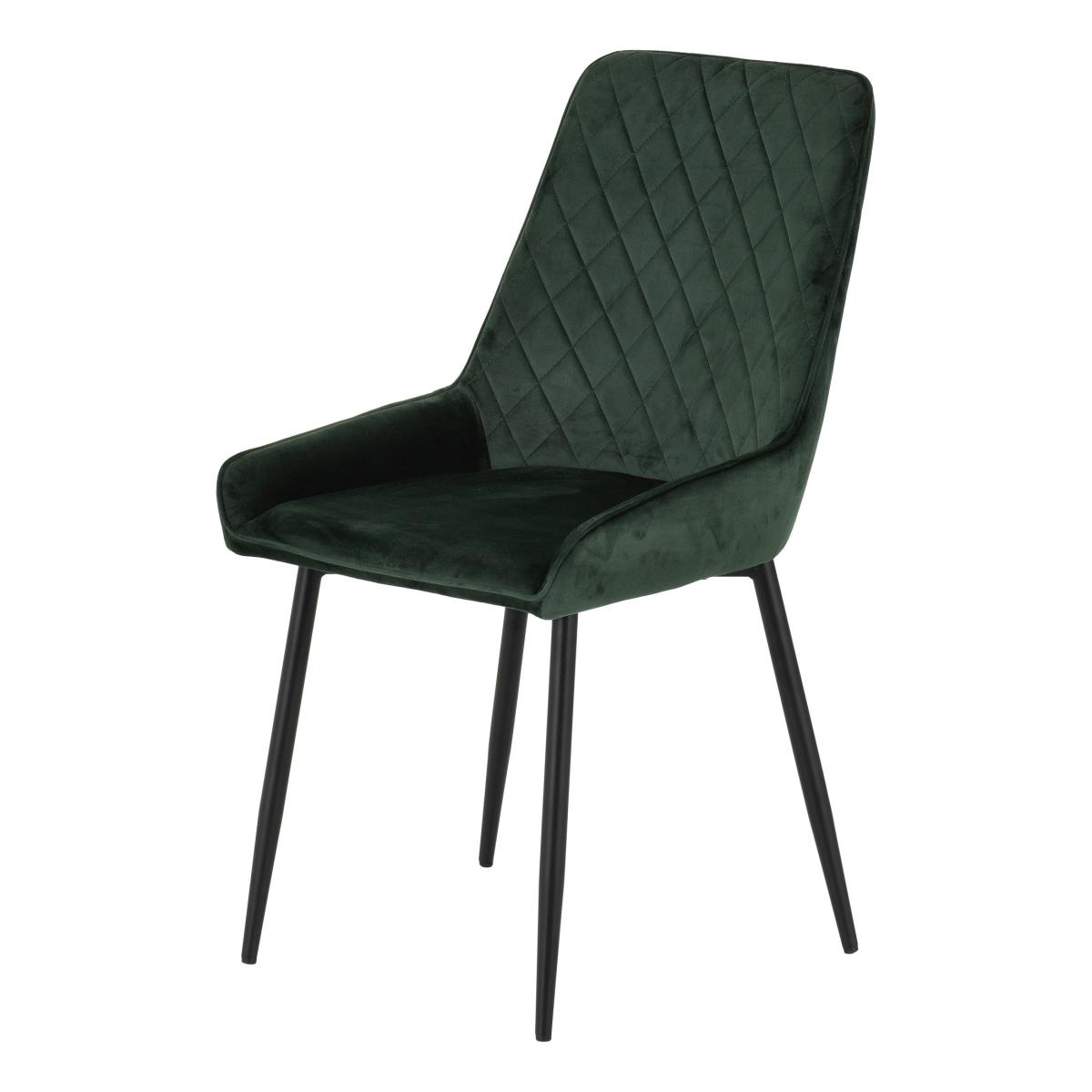 Quebec Rectangular Oak Effect Dining Table with 4 Avery Green Dining Chairs Green – image 3