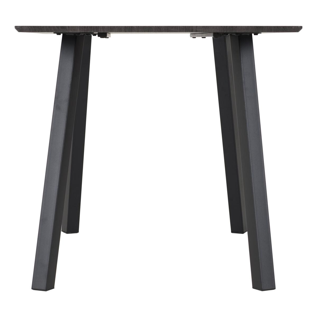 Berlin Rectangular Black Wood Dining Table with 4 Lukas Green Dining Chairs Green – image 4