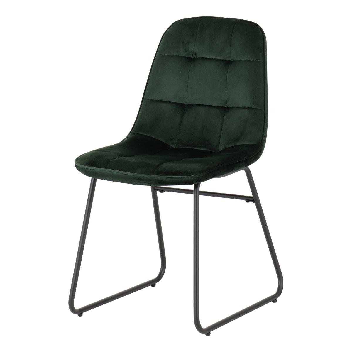 Berlin Rectangular Black Wood Dining Table with 4 Lukas Green Dining Chairs Green – image 7