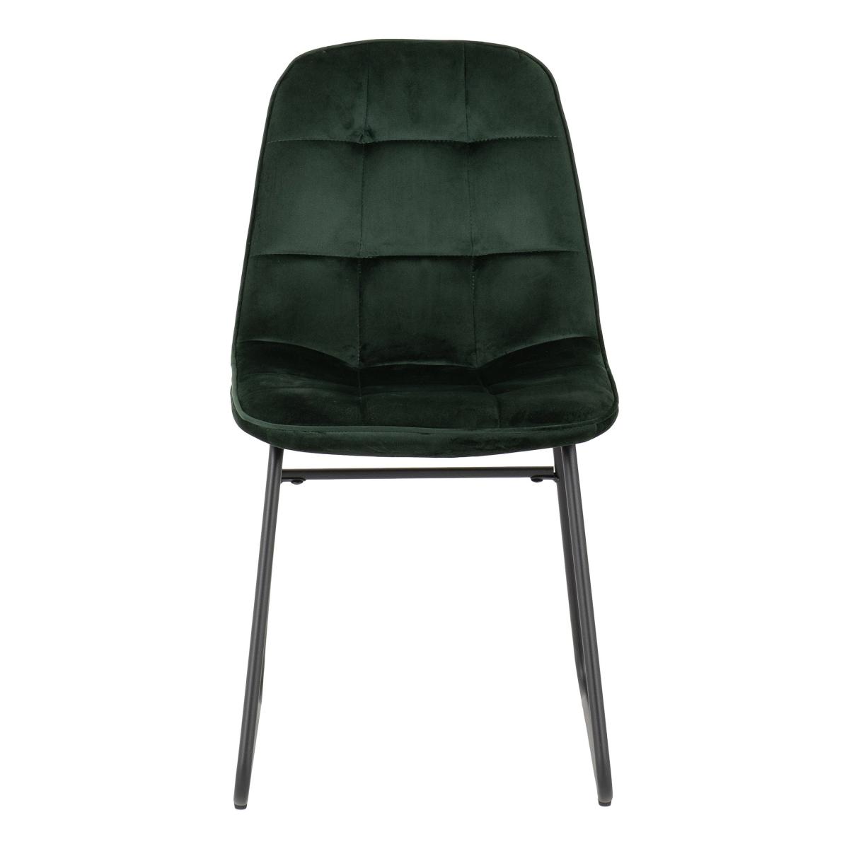 Berlin Rectangular Black Wood Dining Table with 4 Lukas Green Dining Chairs Green – image 8