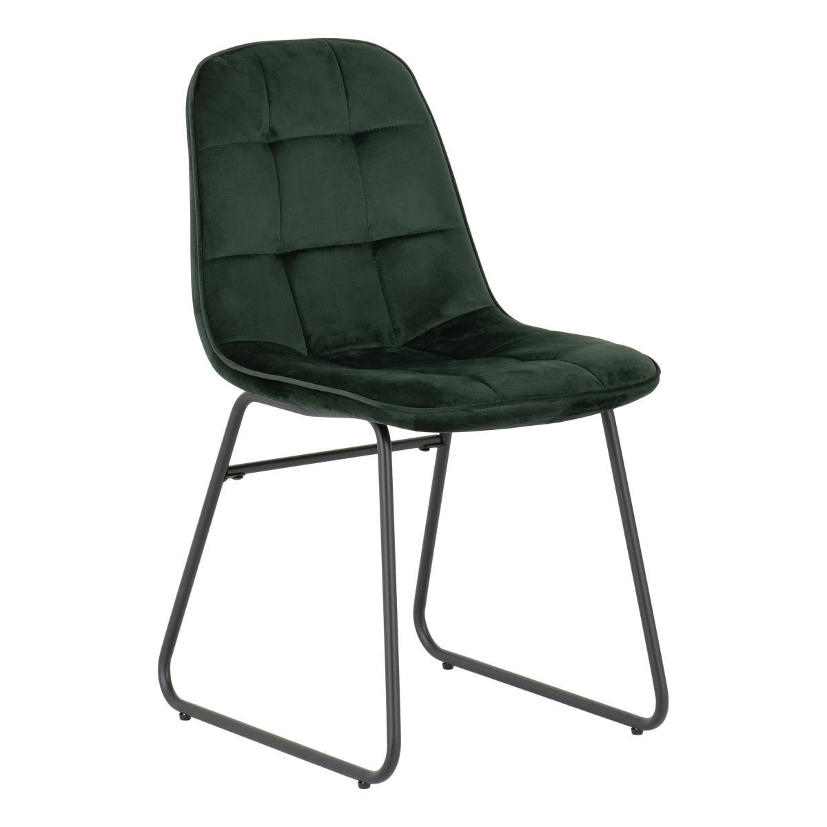 Berlin Rectangular Black Wood Dining Table with 4 Lukas Green Dining Chairs Green – image 9