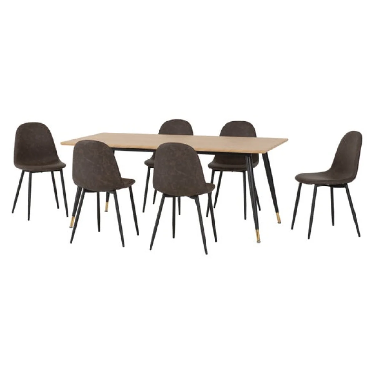 Hamilton & Athens 6 Seater Dining Table with 6 Dining Chairs – image 2