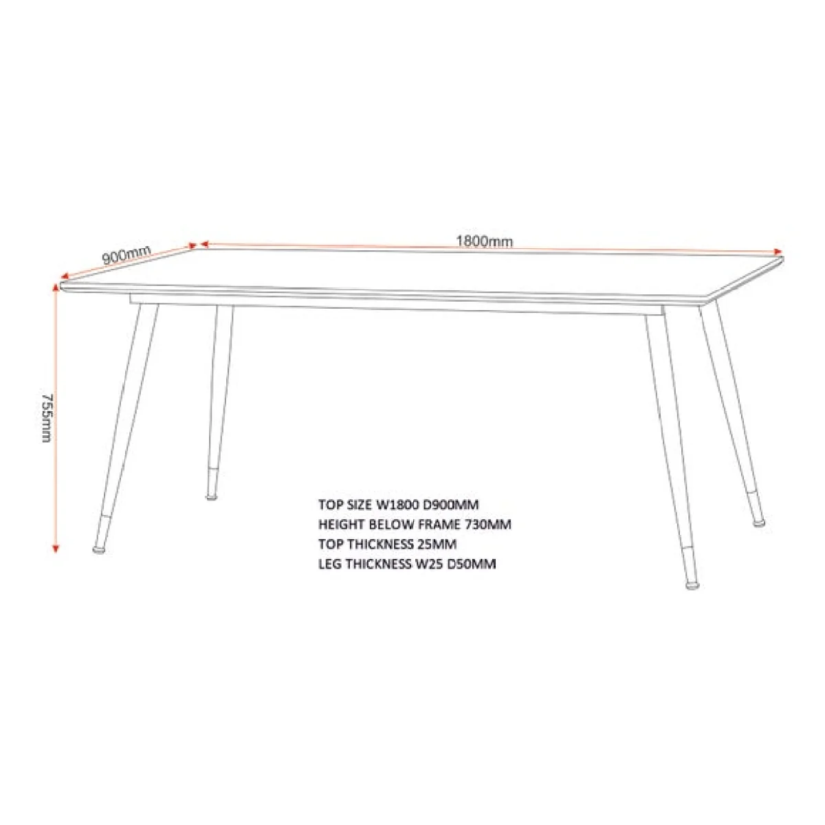 Hamilton & Athens 6 Seater Dining Table with 6 Dining Chairs – image 10