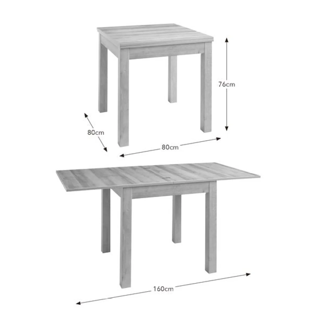 Fulton4-6 Seater Fliptop Oak Effect Dining Table with 4 Taylor Natural Dining Chairs – image 10