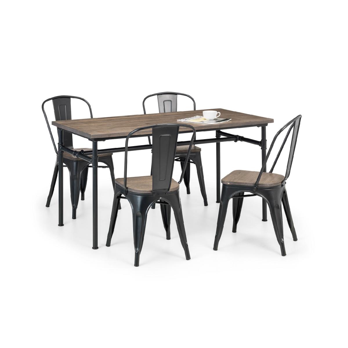Carnegie Rectangular Dining Table with 4 Grafton Dining Chairs Brown – image 2