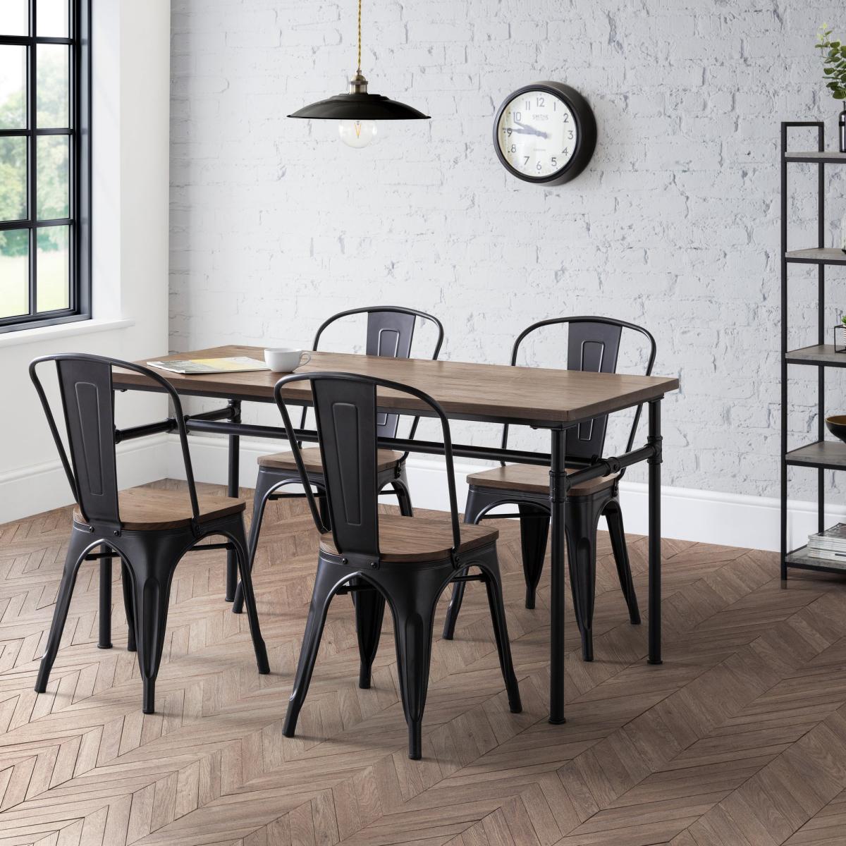 Carnegie Rectangular Dining Table with 4 Grafton Dining Chairs Brown – image 1