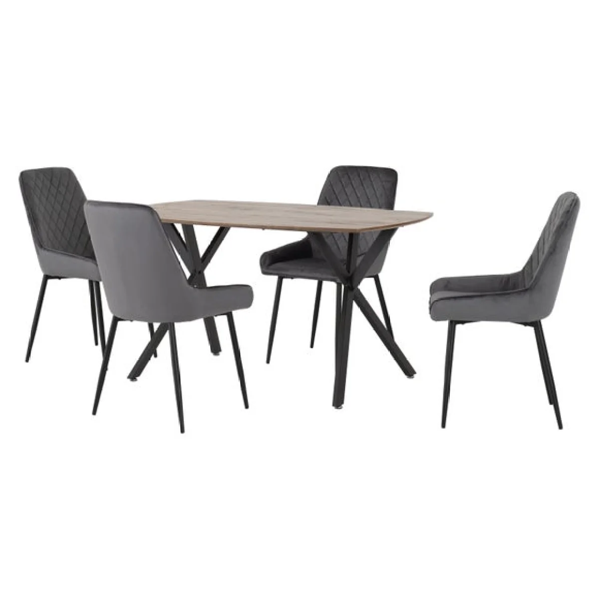 Athens Oak Effect Rectangle Dining Table with 4 Avery Dining Chairs – image 2
