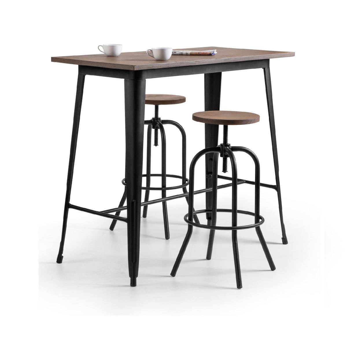 Grafton Bar Table with 2 Spitfire Stools Brown – image 7