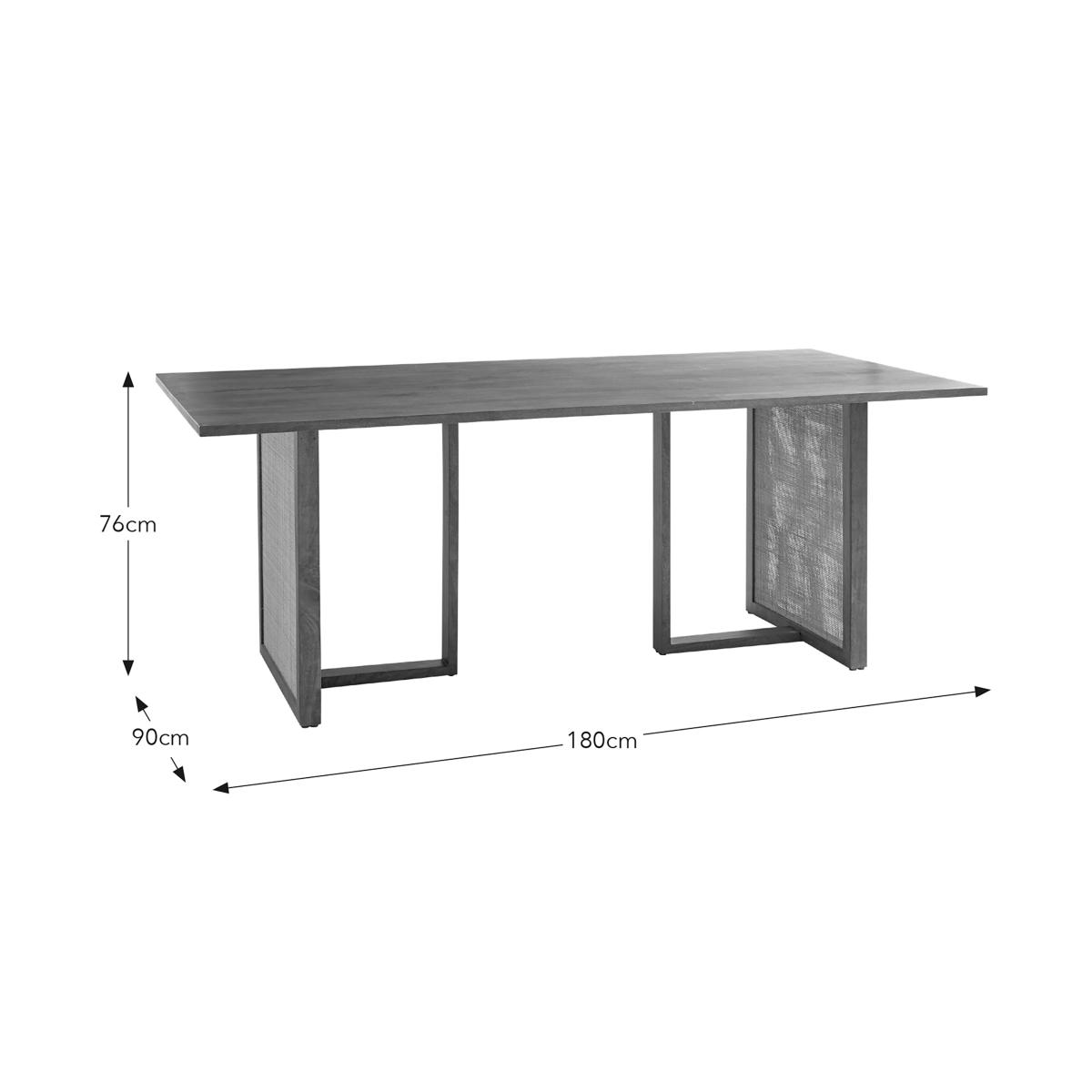 Mila Rectangular Dining Table With 2 Mango Wood Benches Natural – image 7