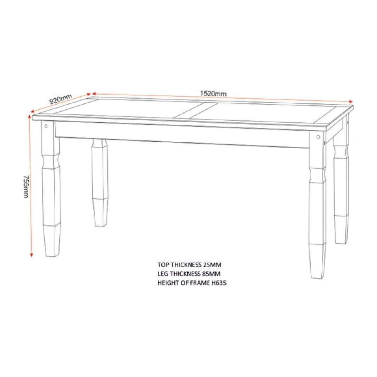 Corona Dining Table with 4 Dining Chairs – image 9