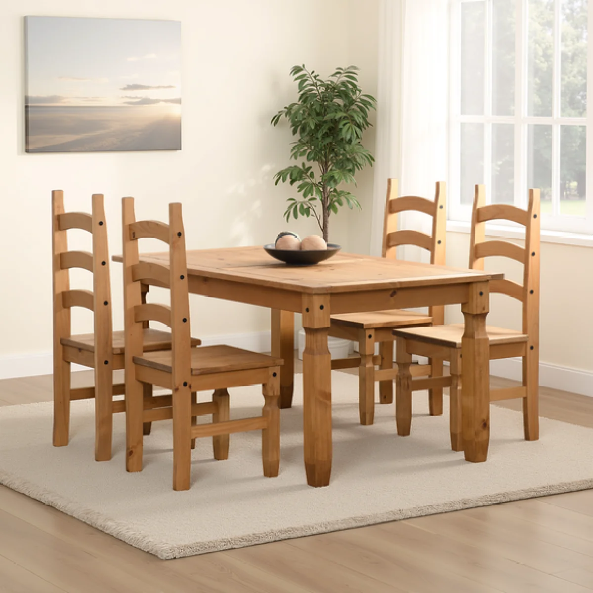 Corona Dining Table with 4 Dining Chairs – image 1