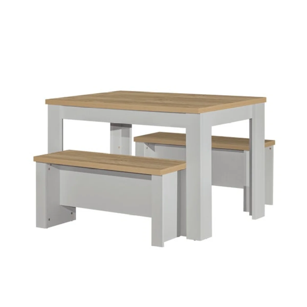 Highgate Dining Table with 2 Benches, Oak Effect – image 6