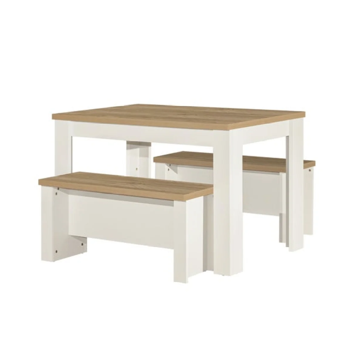 Highgate Dining Table with 2 Benches, Oak Effect – image 6