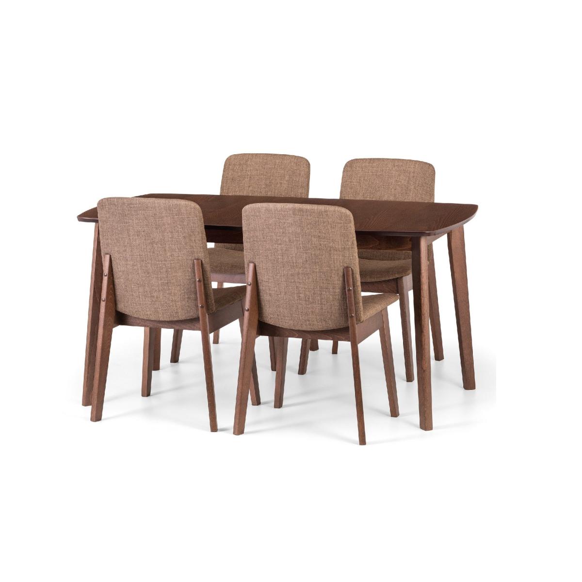 Kensington Extendable Dining Table with 4 Chairs Walnut (Brown) – image 3
