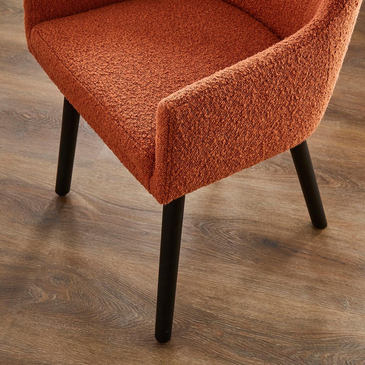 Oadby Rectangular Dining Table with Eddie Orange Umber Boucle Dining & Carver Chairs – image 4