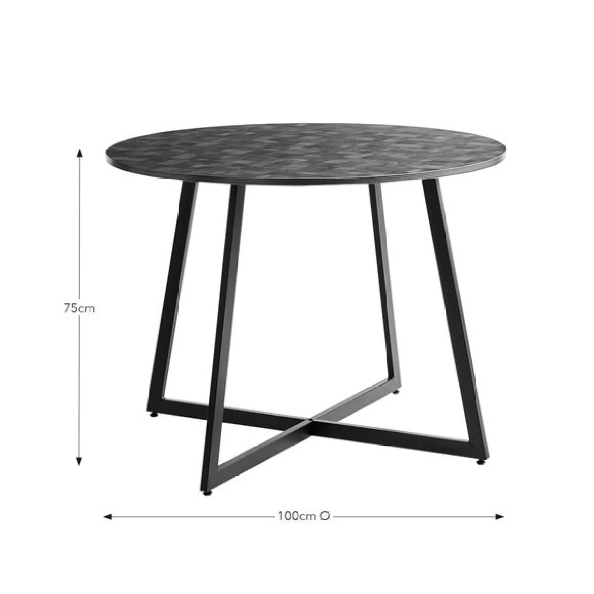 Brayden 4 Seater Round Dining Table with 4 Shea Grey Faux Leather Dining Chairs – image 10