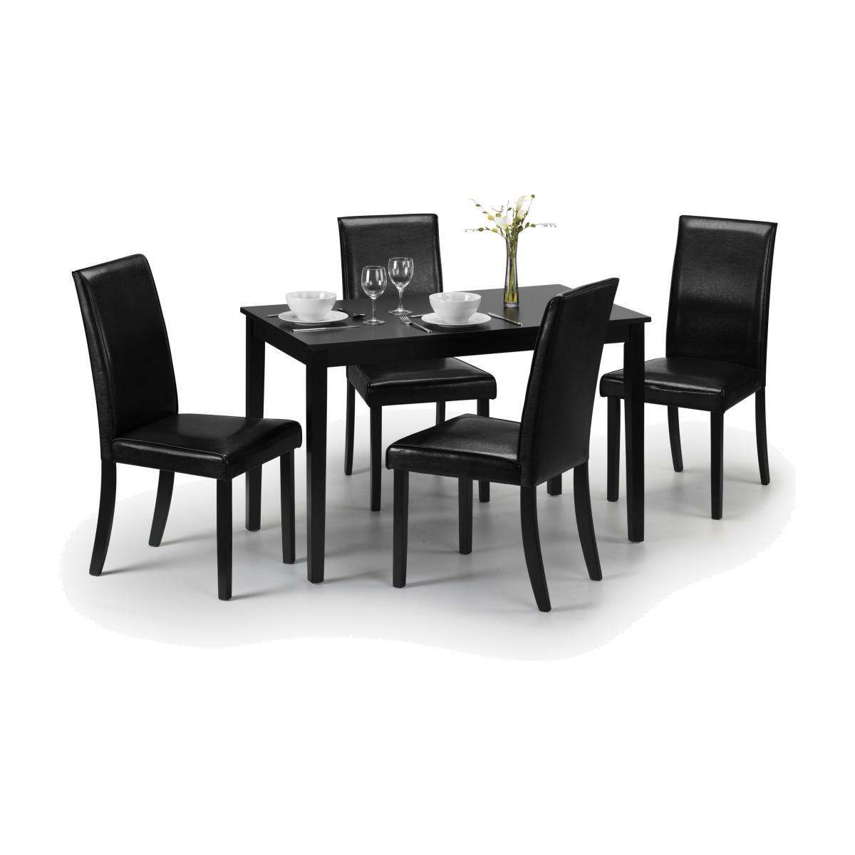 Hudson Dining Table with 4 Chairs Black – image 1