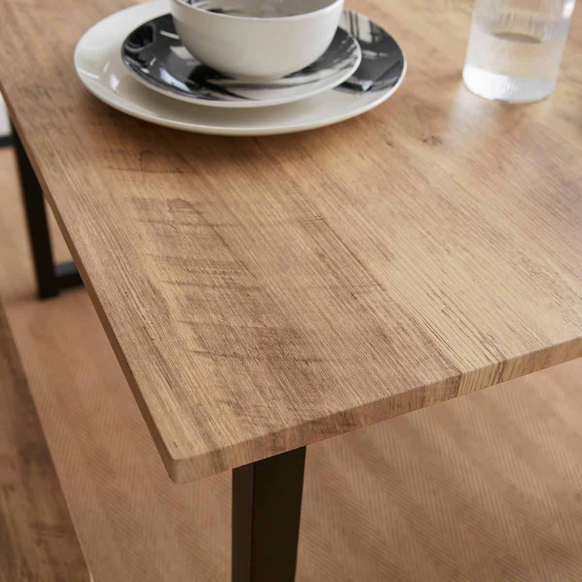 Sampson 4 Seater Dining Bench Set Light Wood – image 2