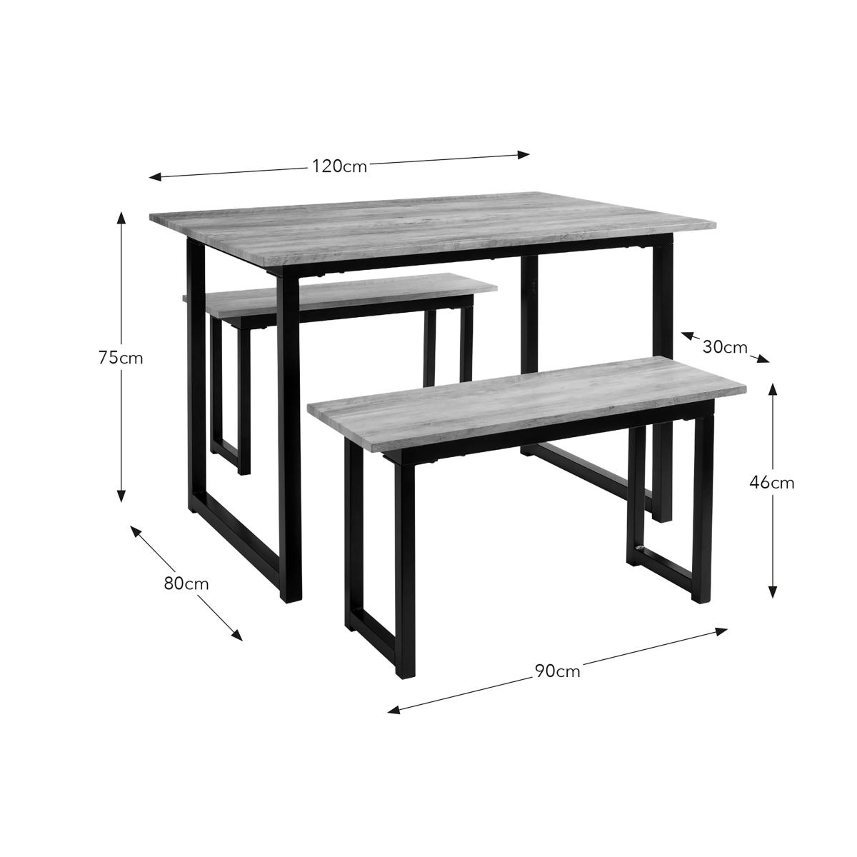 Sampson 4 Seater Dining Bench Set Light Wood – image 4