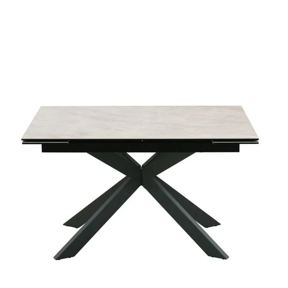 Indus Valley Athena Ceramic Extending Dining Table With 6 Aura Chairs – image 3