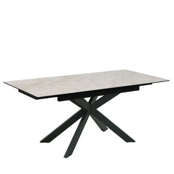 Indus Valley Athena Ceramic Extending Dining Table With 6 Aura Chairs – image 4