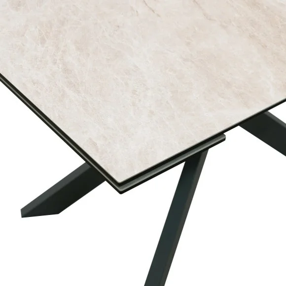 Indus Valley Athena Ceramic Extending Dining Table With 6 Aura Chairs – image 6