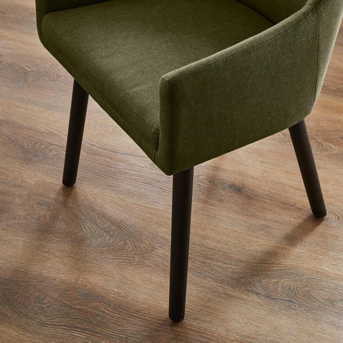Oadby Rectangular Dining Table with Eddie Luna Olive Fabric Dining & Carver Chairs – image 3