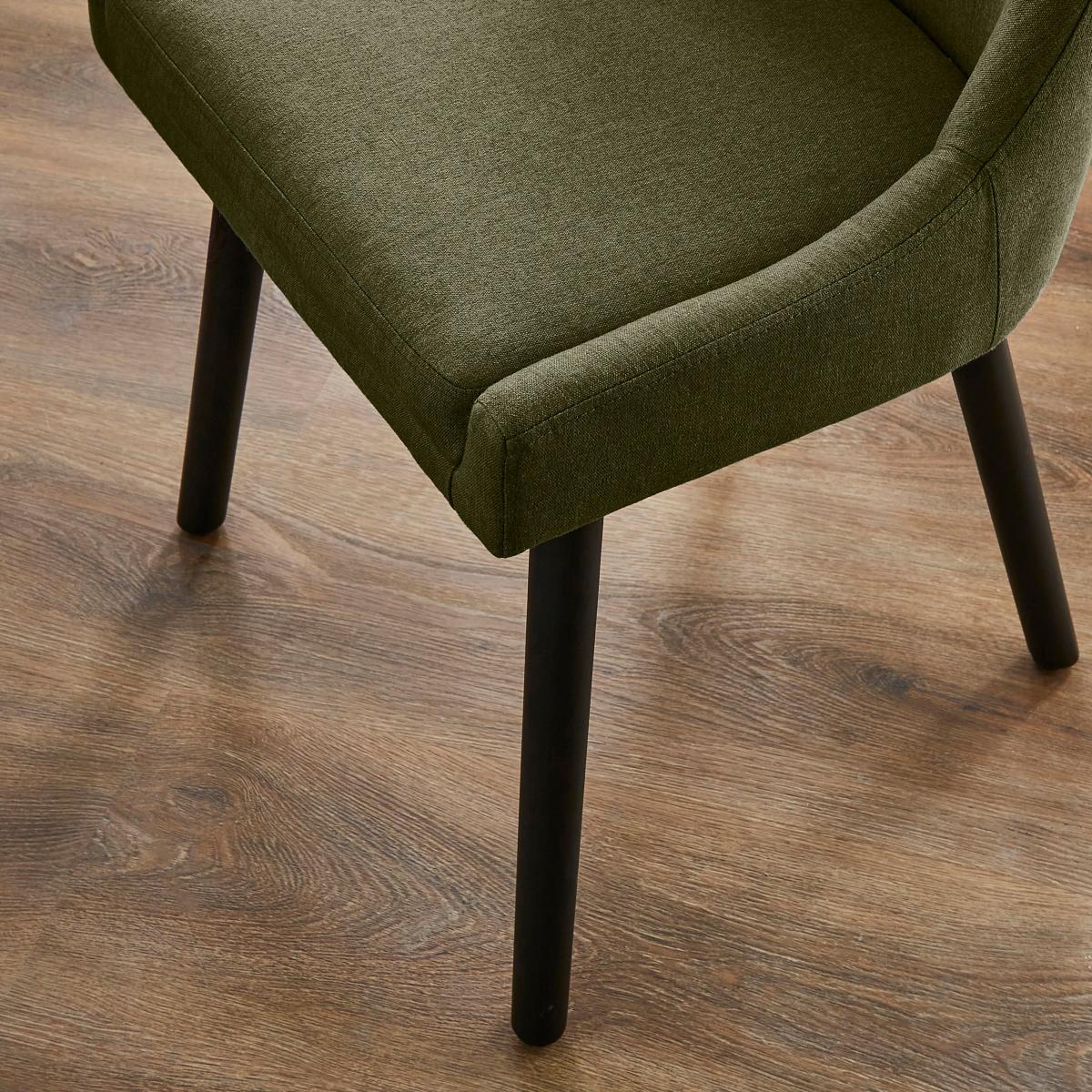 Oadby Rectangular Dining Table with Eddie Luna Olive Fabric Dining & Carver Chairs – image 7
