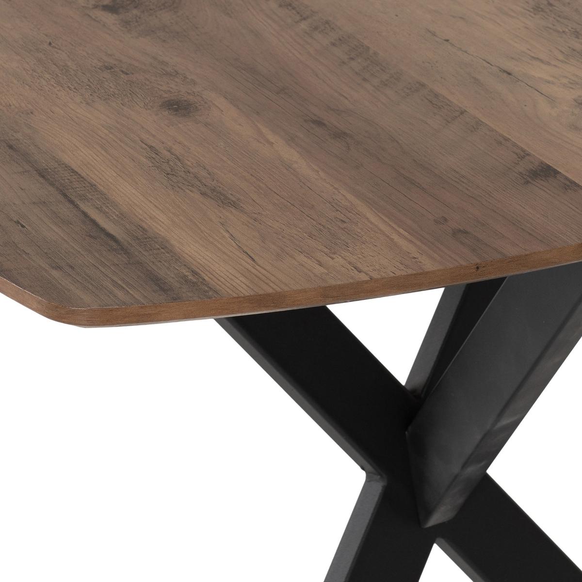 Athens Rectangular Oak Effect Dining Set Brown – image 5