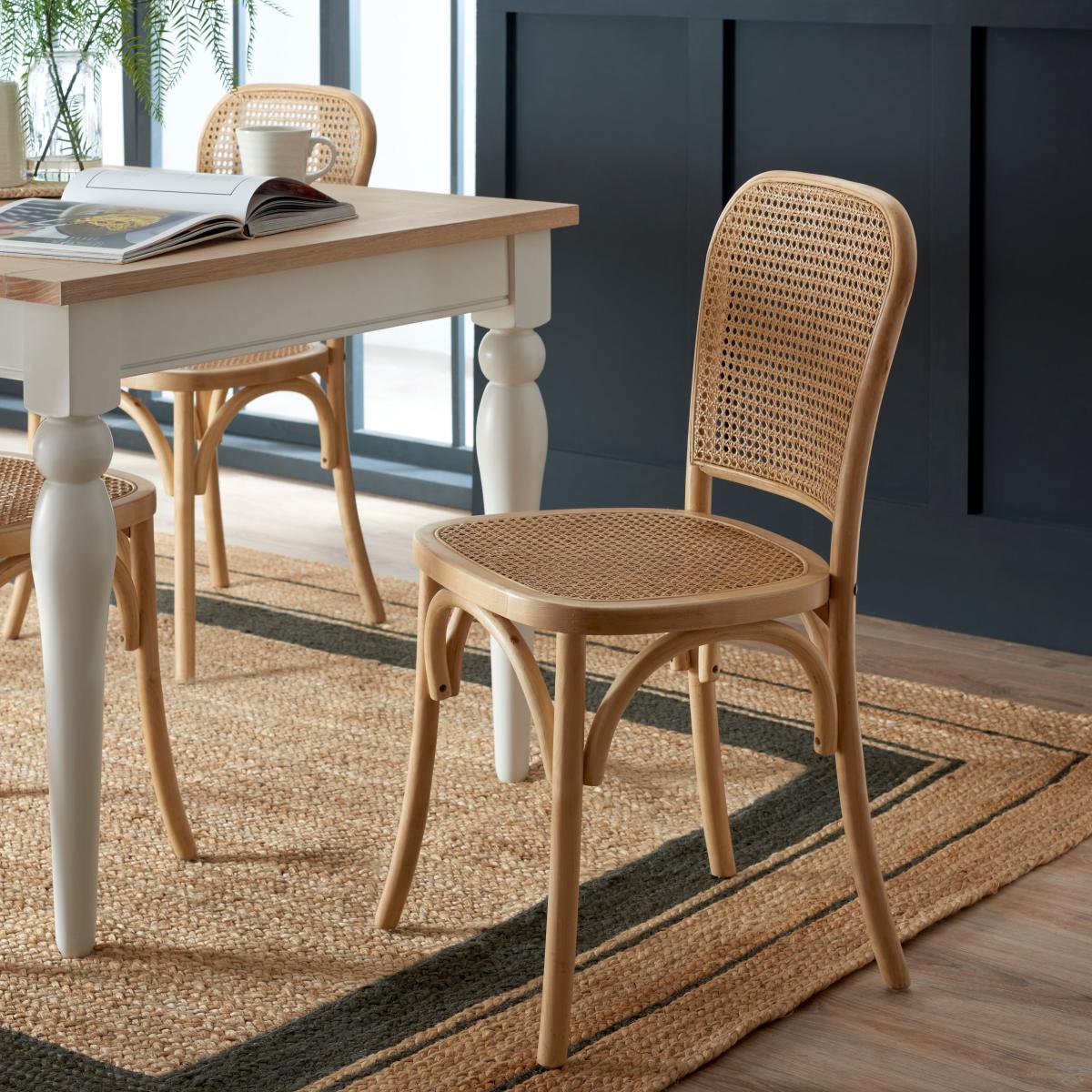 Indi Mango Wood Dining Table with Tulle Dining Chairs Natural – image 4