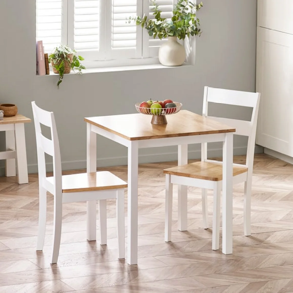 Linwood Square Fixed Dining Table with 2 Linwood Dining Chairs – image 1