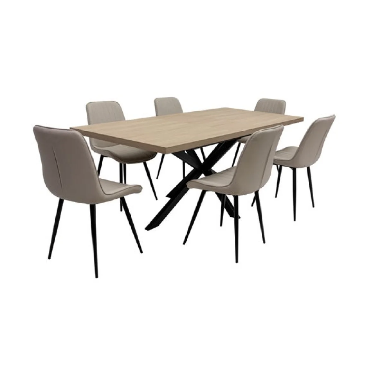 Dalton Extendable Dining Table with 6 Richmond Faux Leather Dining Chairs – image 2