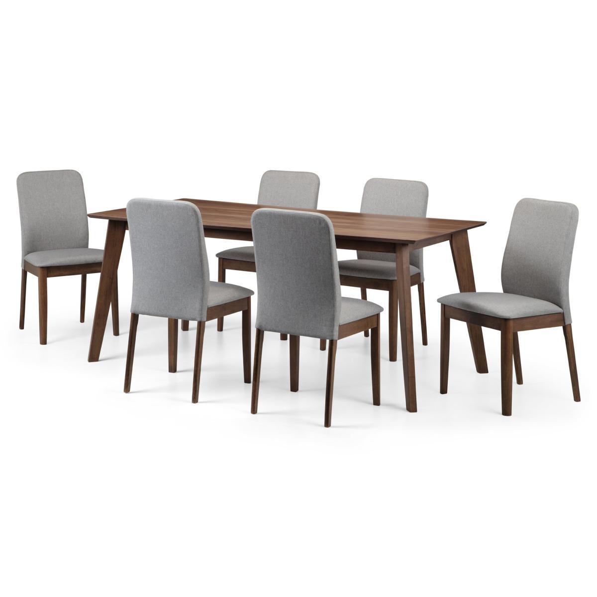 Berkely Dining Table with 6 Chairs Brown/Grey – image 2