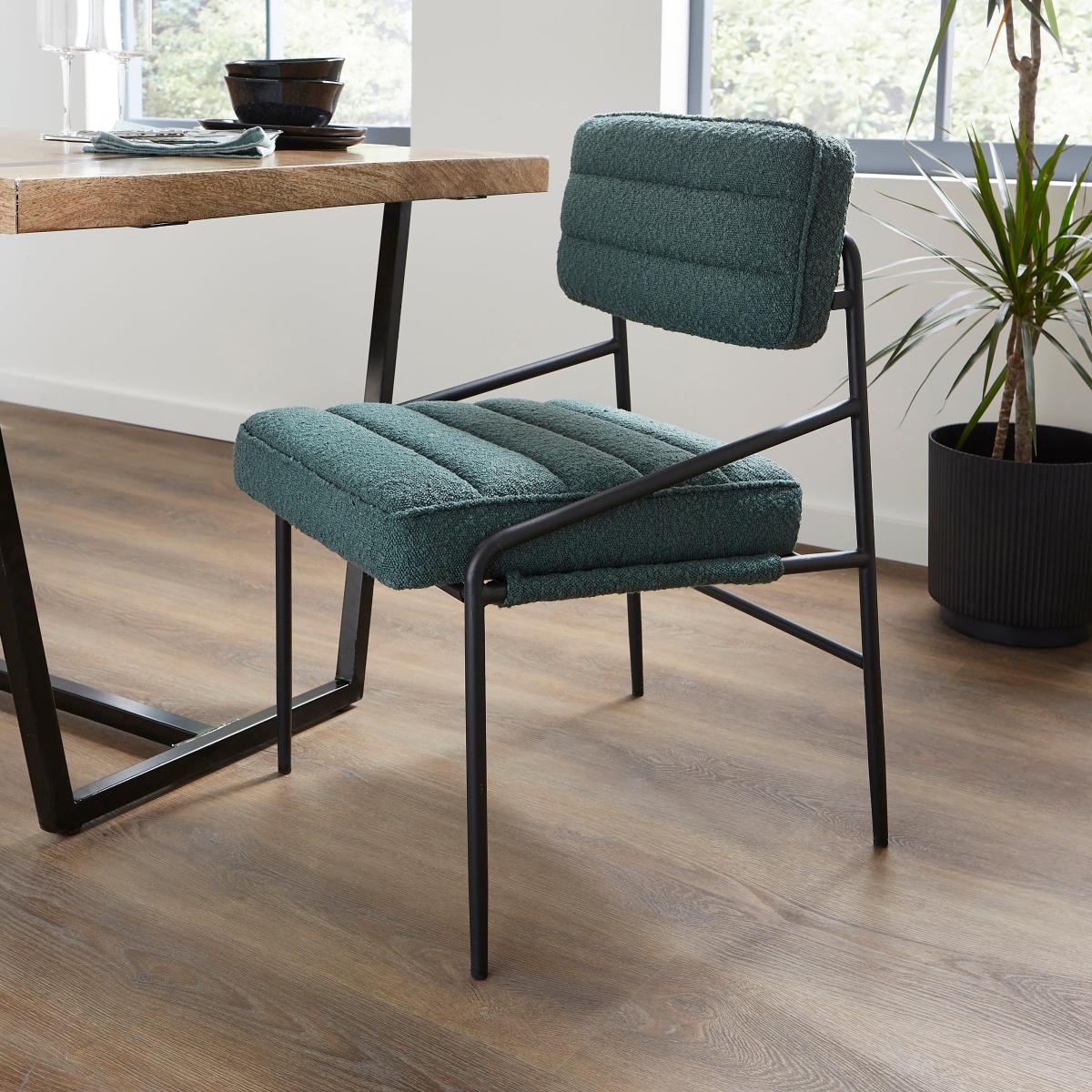 Rayner Rectangular Dining Table with Bude Olive Boucle Leather Dining & Carver Chairs – image 5