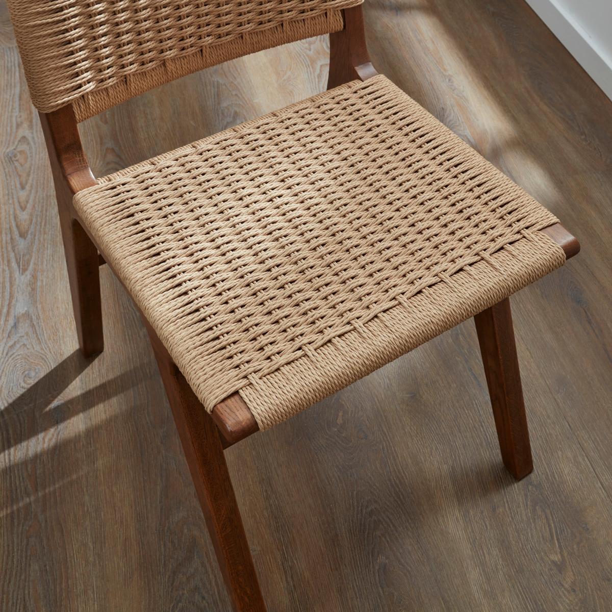 Karla Rectangular Extendable Dining Table With 4 Cordella Dark Stained Oak Chairs Natural – image 4