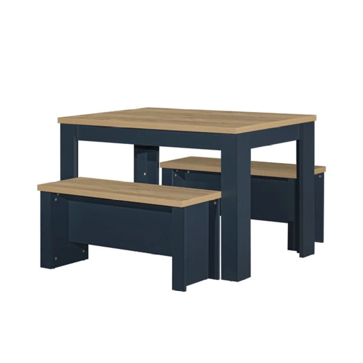 Highgate Dining Table with 2 Benches, Oak Effect – image 6