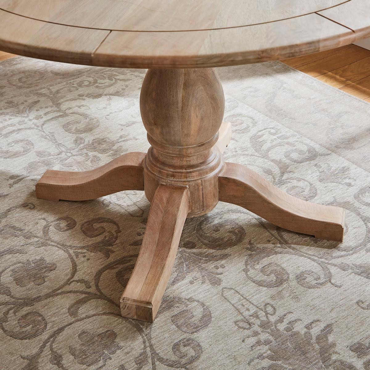 Bridget Round Dining Table with 4 Adora Mango Wood Dining Chairs Natural – image 2