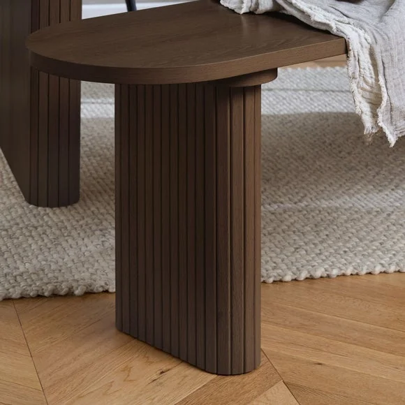 Axel Fluted Oval Dining Table with 2 Benches – image 2