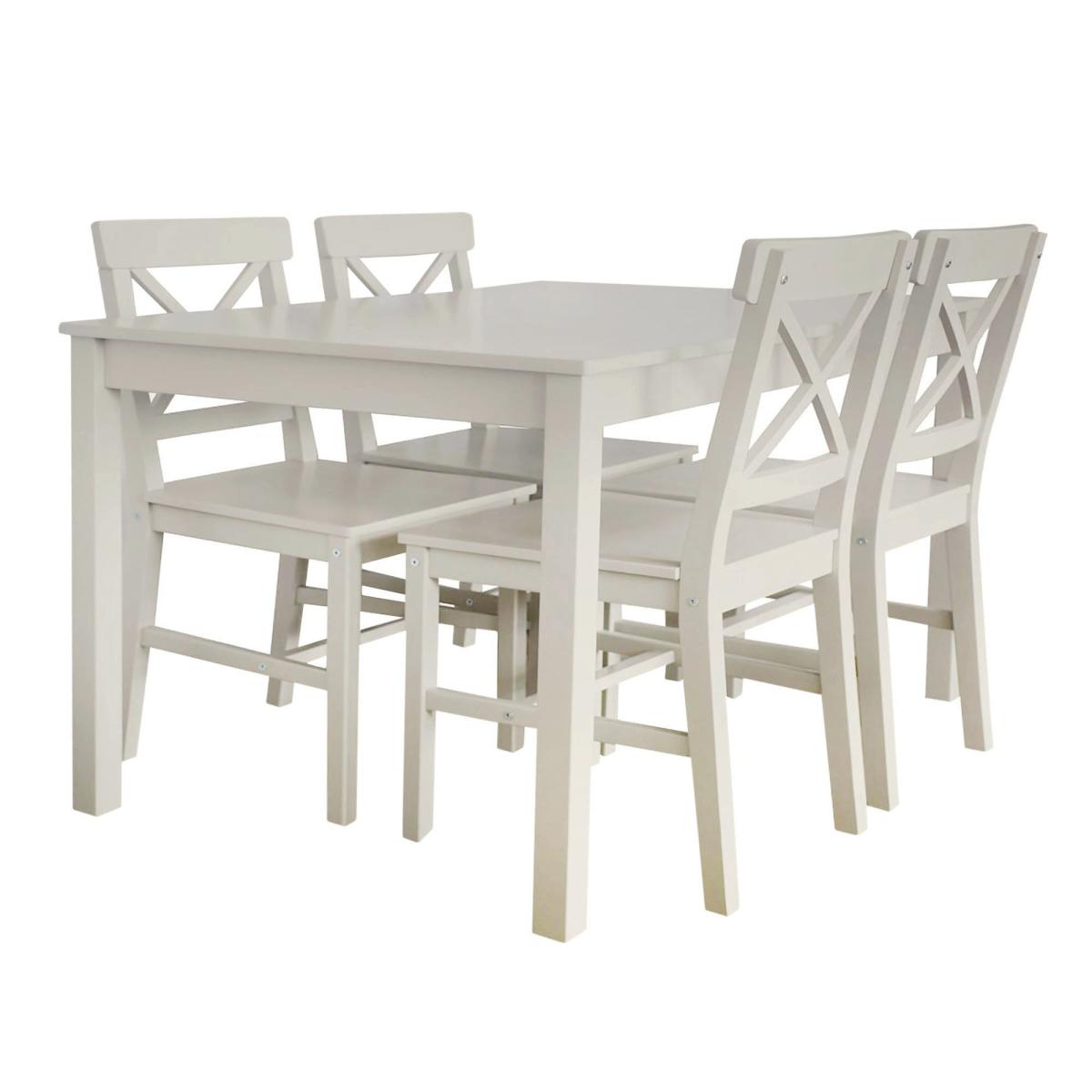 Malaren 4 Seater Dining Set, Grey Grey – image 3